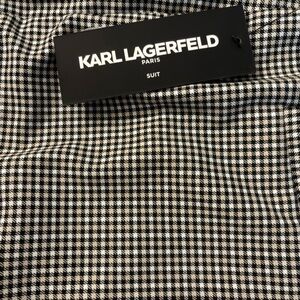 Karl Lagerfeld Paris Black & White Houndstooth Suit Piece size 16